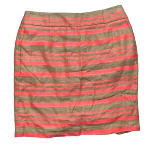J. Crew Pencil Skirt Linen Blend Women's 8 — Business Casual, Summer, Neon